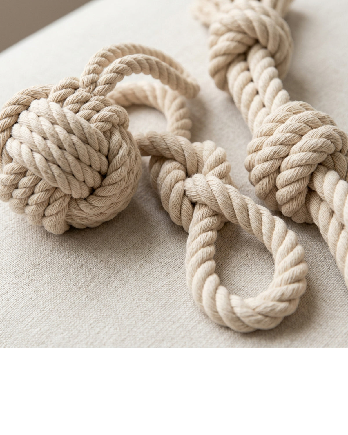 Ybdgf Cotton Rope Dog Toys Three Piece Natural - Detail view