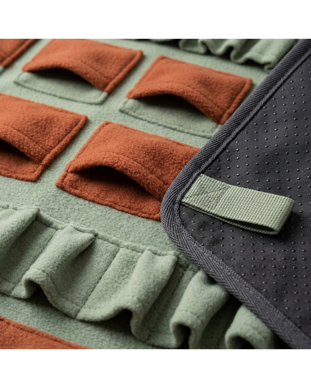 Ybdgf Fleece Treat-Pocket Activity Mat 70 x 50 cm Sage Rust - Detail view