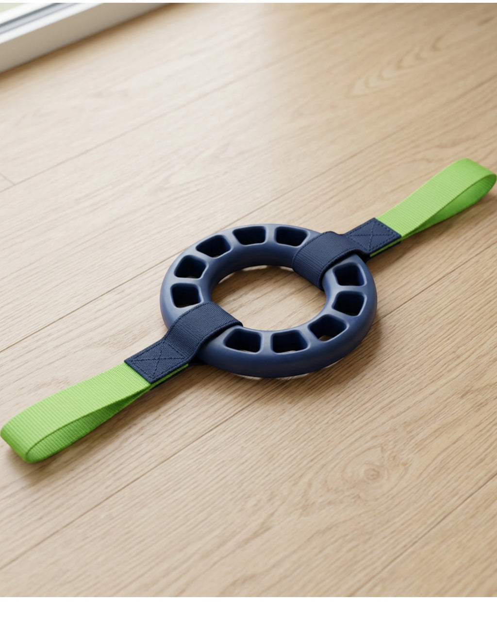 Ybdgf Lattice TPR Tug Ring with Two Webbing Handles Navy Lime - Lifestyle view